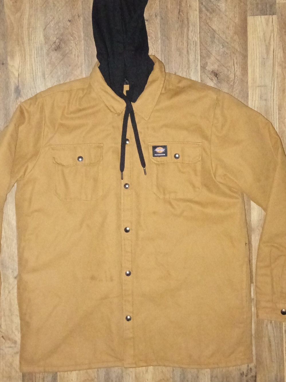 Dickies Tan Jacket Black Hood Work Coat XL